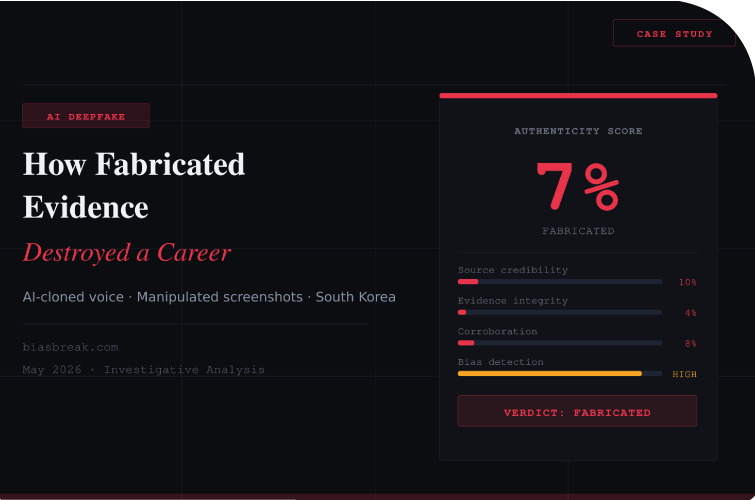 AI Deepfake Evidence Destroyed a K-Drama Star's Career — BiasBreak Case Study